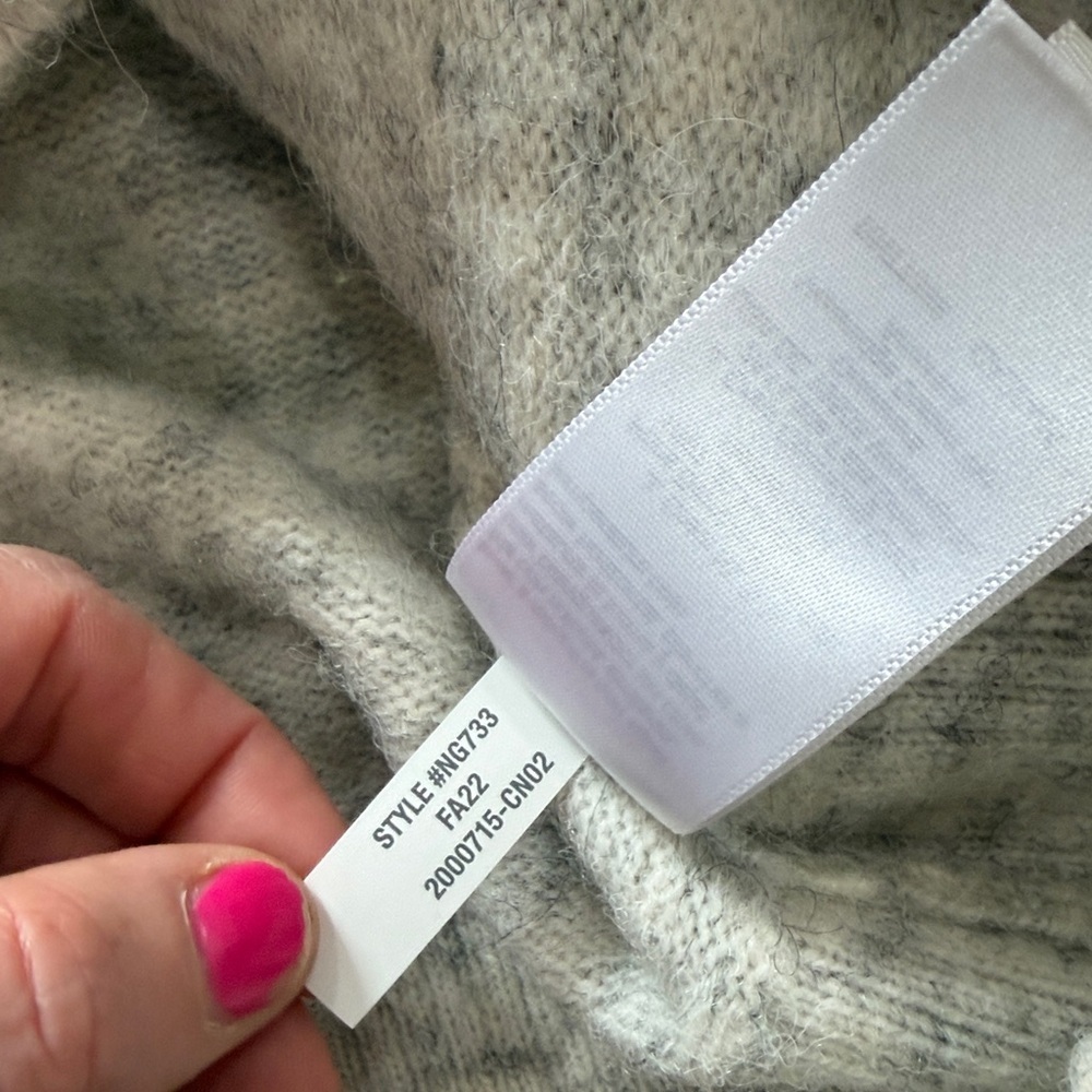 Madewell Vinson Shawl-Collar Pullover Sweater in Heather Gray Wool Blend Medium - Picture 7 of 8